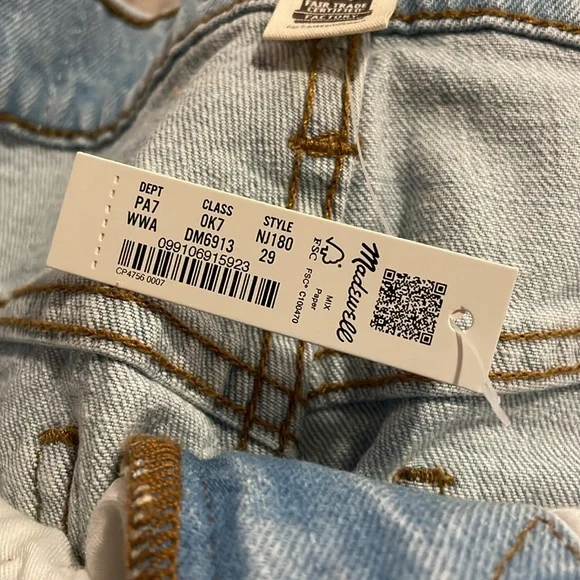 NWT | Madewell The Perfect Vintage Straight Distressed Denim Westanna Wash Sz 29 - Picture 6 of 8